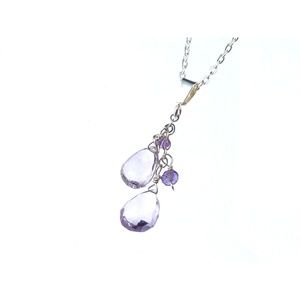 Pink Amethyst Necklace Pendant 925 Sterling Silver